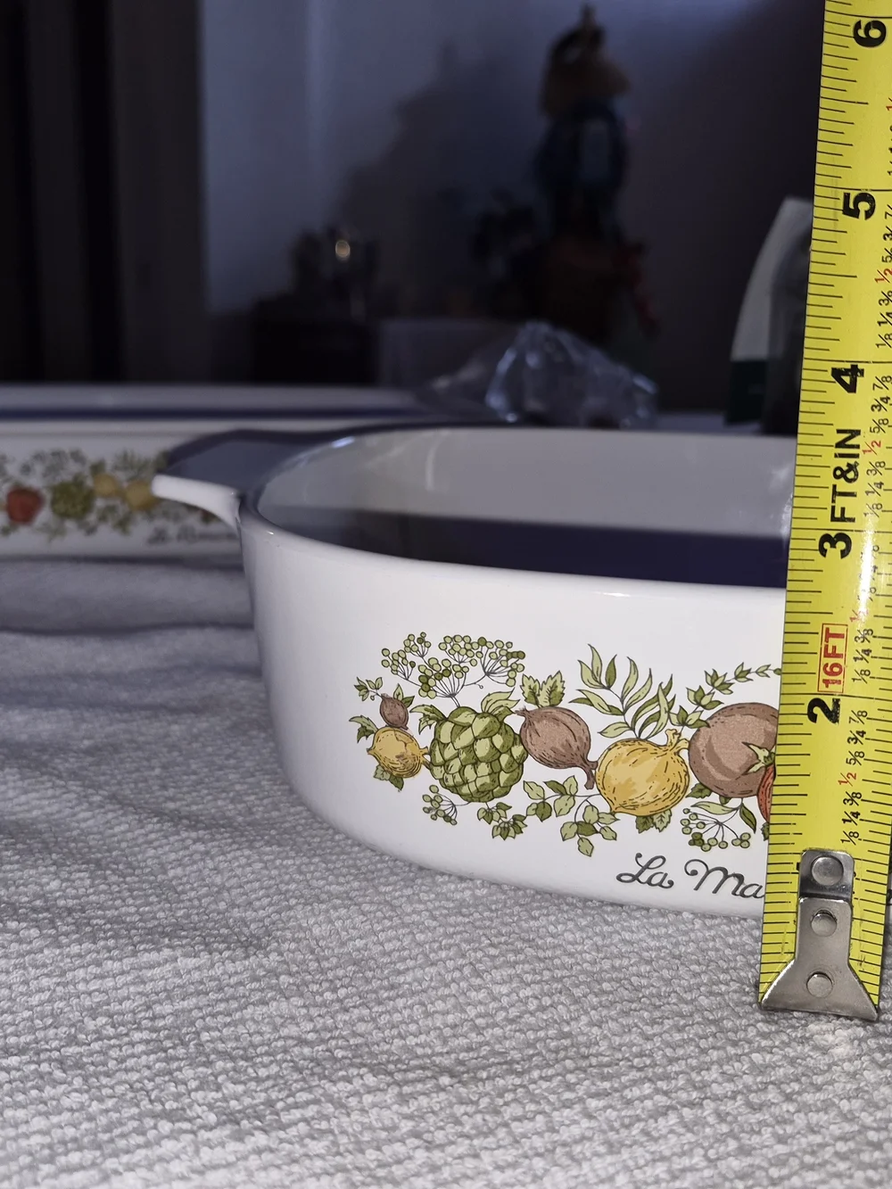 vintage Corning Ware casserole dish from the 